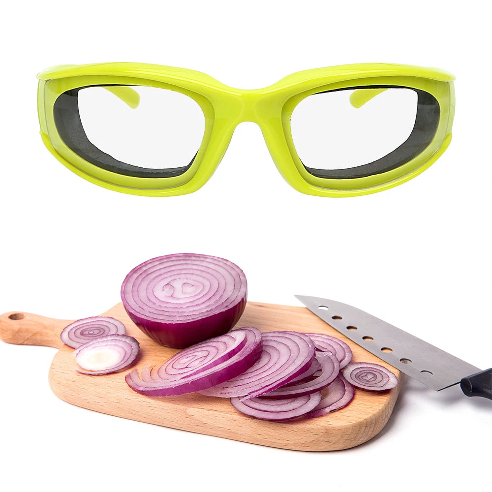 "Versatile Kitchen Gadgets: Onion Goggles, Vegetable Cutter, and Barbecue Safety Glasses - Essential Cooking Tools with Face Shields for Eyes Protection"
